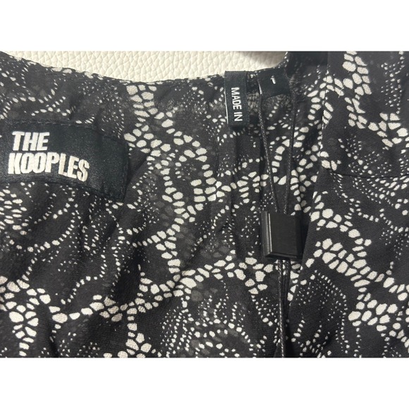 The Kooples NEW Lace Roses Wrap Dress in Black/White Size FR 1/US Small‎ - Picture 5 of 8
